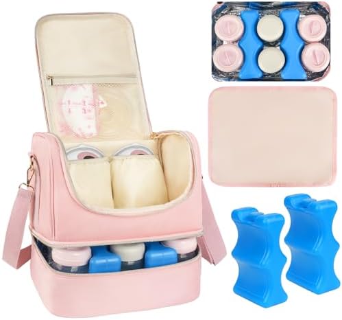 Wearable Breast Pump Bag with Cooler Compartment Fits by Jaffzora