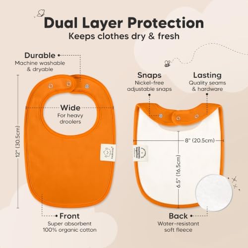 KeaBabies 8-Pack Organic Baby Bibs - Image 3