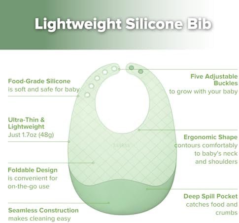 haakaa Lightweight Silicone Pocket Bib – Ultra-Light & Foldable Travel Silicone - Image 4