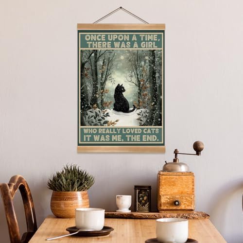 ZTGDA Cat Wall Art, Who Really Loved Cats Wall Decor, Linen Canvas Hanging - Image 5