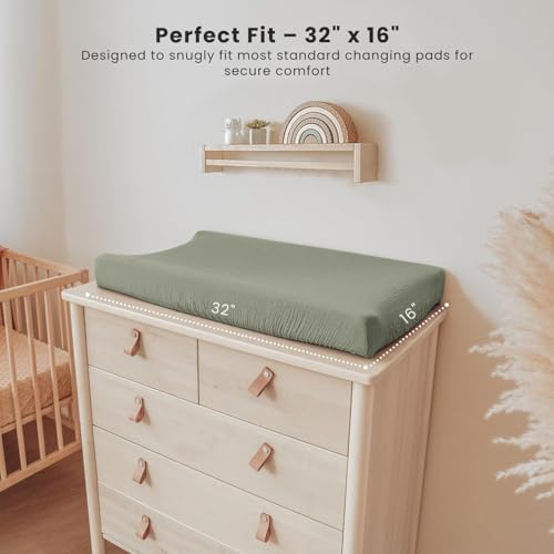 Konssy 2 Pack Muslin Changing Pad Covers - Image 4