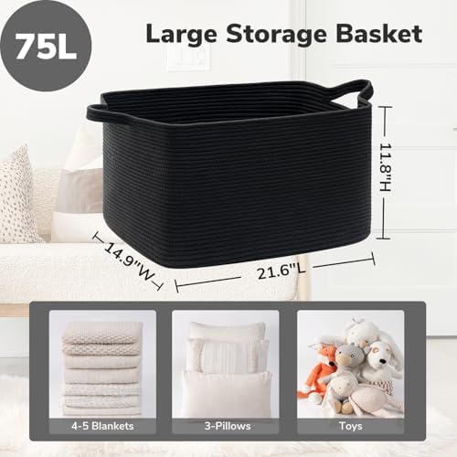 Goodpick Large Woven Rope Blanket Basket - Image 3