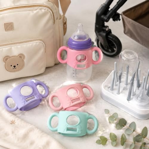3 Pink Silicone Handles Fit for Lansinoh Anti-Colic 5 & 8oz PP Bottles - Image 4