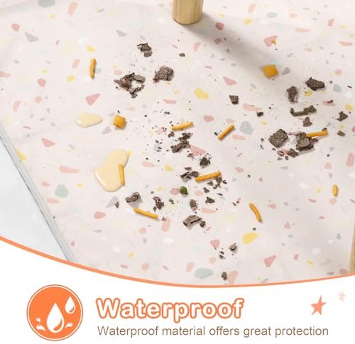 CLYMENE Splat Mat for Under High Chair, 51x51 Inch Antislip Baby Splash Mat - Image 4
