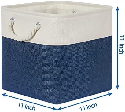 Temary Fabric Storage Cubes 11x11 Cube Storage Bins 4Pack Blue Basket - Image 2