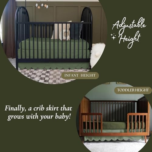 100% Microfiber Scalloped Mini Crib Skirt 24"x 38" - Image 3