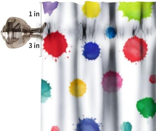 Colorful Polka Dot Valances Kids Curtains Abstract Watercolor Cute Graffiti - Image 3
