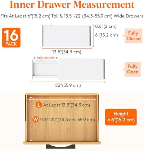 Lifewit 6" Tall Upgrade Drawer Dividers, Adjustable Deep Drawer Organizer - Image 2