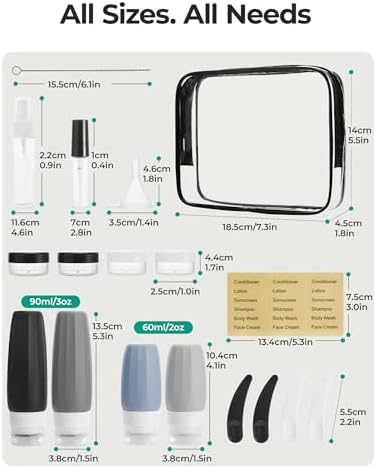 BAGSMART 18 Pack TSA Approved Travel Bottles - Image 6