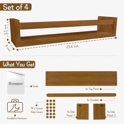 Forbena 24 Inch Wooden Floating Nursery Book Shelves - Image 3
