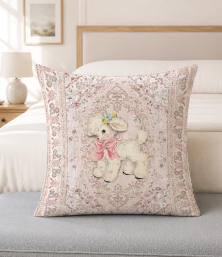 Fluffy Lamb Pillow Cover 18x18 - Image 4