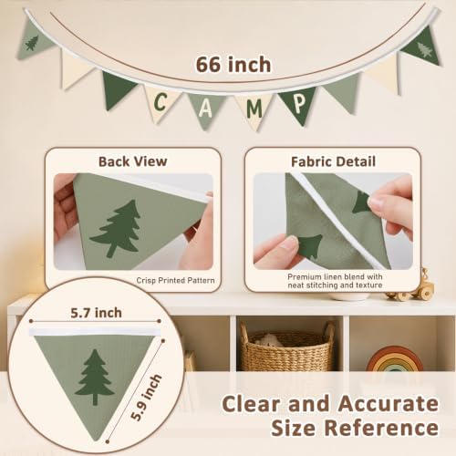 Camping Classroom Nursery Decor Banner Summer Camp Garland Flags - Image 3