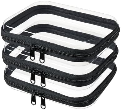 3-PCS Medium Clear Hard Shell Zipper Pouches by WELPIRT
