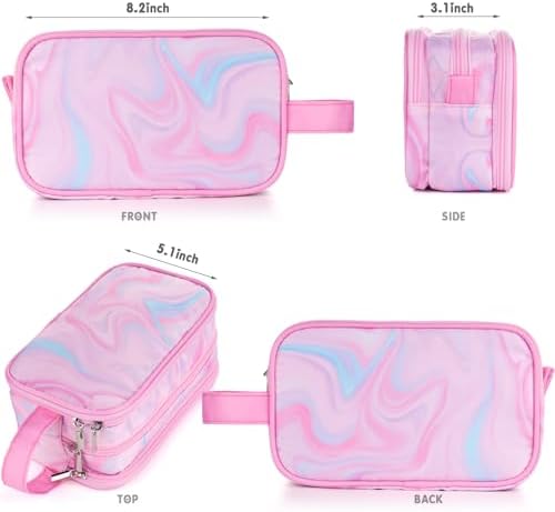Pink Toiletry Bag for Girls, Travel Toiletry Bag for Teen Girls Cosmetic Bag - Image 2