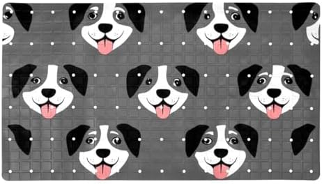 Bathtub Mat Non Slip 26.8x15.1 Inch, Dogs Pattern Shower Mat by Anna+Cowper