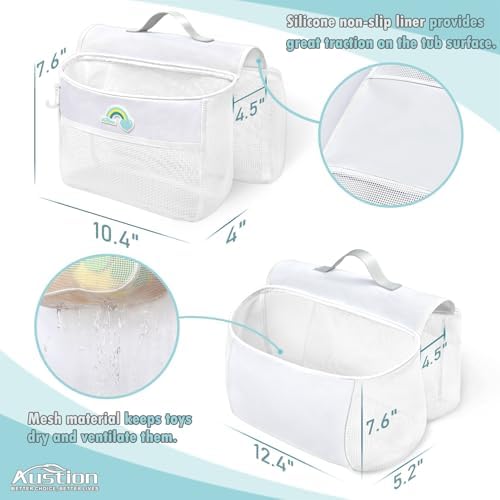 Saddle shape 2 Compartments Bath Toy Organizer, Easy Access - Image 2