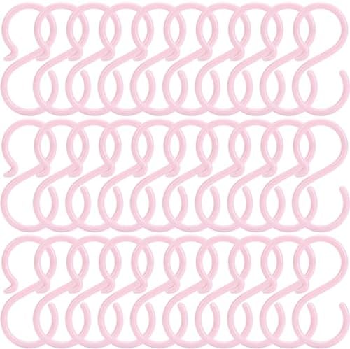POVETIRE 30 Pack 2.5 Inch Rubber Pink S Hook by POVETIRE