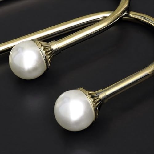 2 Pack Curtain Holdbacks Wall Mounted Curtain Tiebacks Hooks Plastic Pearl U - Image 5