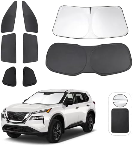 TINGLU Window Shades for Nissan Rogue 2021-2025 2026 Accessories Car Side Full by TINGLU