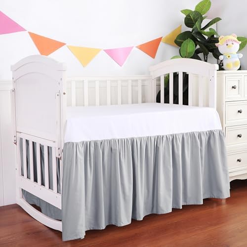 Crib Skirt Dust Ruffle, 100% Egyptian Cotton 400 Thread Count Soft Breathable - Image 7