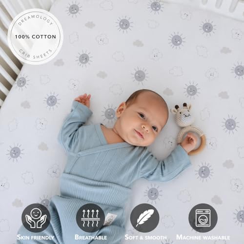 Dreamology Cotton Crib Sheets, 2 Pack, Standard Crib Sheets - Image 4