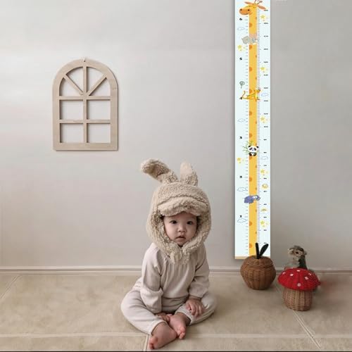 Kids Growth Chart, Wood Frame Fabric Canvas Height Measurement Ruler from Baby - Image 4
