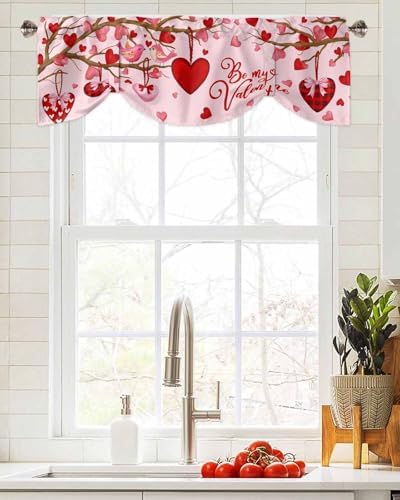 Pink Valentine's Day Blackout Tie Up Valance Curtains - Image 2
