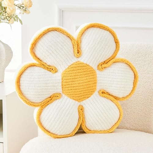 Kcvvcr Flower Pillow, Soft Flower Decorative Throw Pillow, Cute Daisy Flower by Kcvvcr