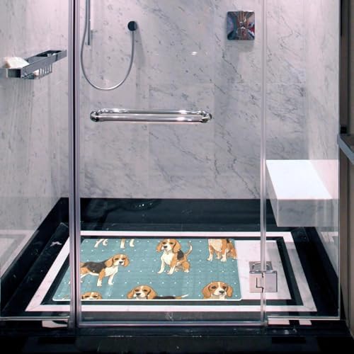 Shower Mat Non Slip 26.8 x 15.1 Inches, Beagle Dogs Bathtub Mat Shower Stall - Image 6
