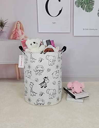 QUEENLALA Large Foldable Round Storage Basket Laundry Hamper - Image 4