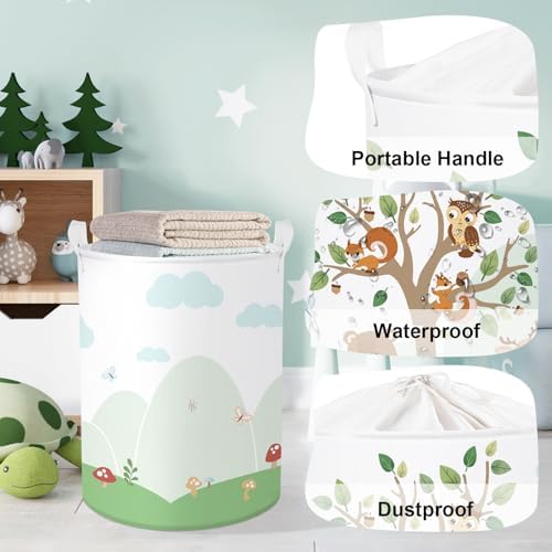 Forest Animals Laundry Hamper Woodland Tree Large Storage Basket Parents - Image 4