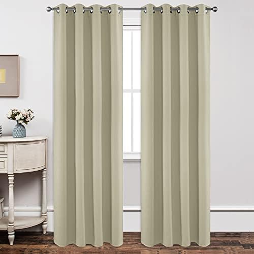 Joydeco Blackout Curtains 120 Inch Length 2 Panels Set, Thermal Insulated Long Curtains& Drapes 2 Burg, Christmas Drapes for Living Room Bedroom Window