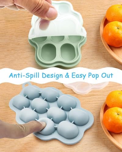 Baby Food Freezer Tray with Lids 2 Pack, Silicone Baby Food Storage Containers - Image 5