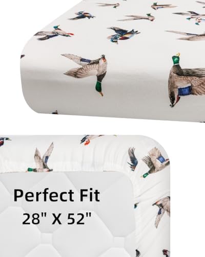 4 Pack Mallard Duck Baby Crib Sheets Neutral Unisex Breathable Fitted Nursery - Image 6