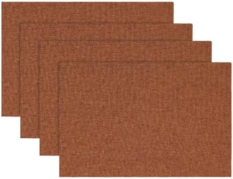 Artoid Mode Orange Placemats Set of 4, 12x18 Inch Fall Thanksgiving Washable by ArtoidMode