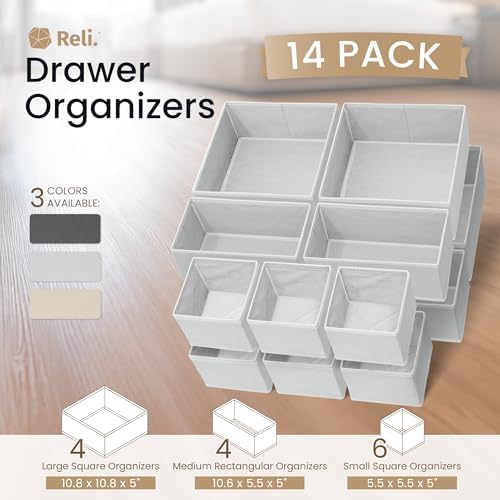 Reli. Dresser Drawer Organizers 14 Pack | Baby Clothes, Nursery Organizer - Image 2
