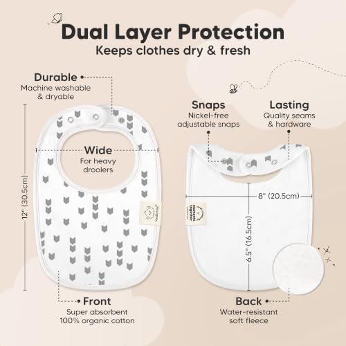KeaBabies 8-Pack Organic Baby Bibs - Image 3