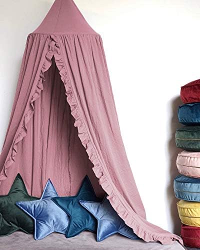 Bed Canopy with Frills Reading Nook Game Tent by Takecareofmomsandbabies