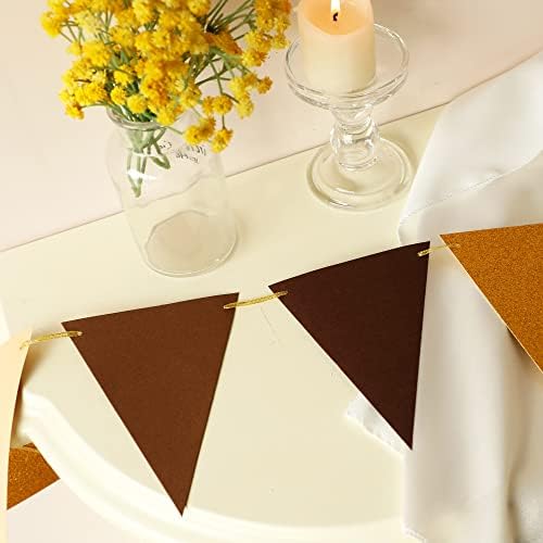 Fonder Mols Paper Pennant Party Decorations Coffee Brown Gold, Triangle Flags - Image 5