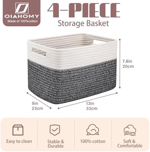 OIAHOMY 4 Pack Storage Basket, Closet Organizer - Image 2