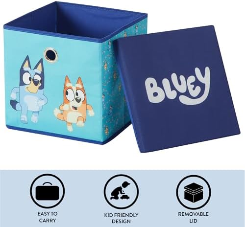 Idea Nuova Bluey Collapsible Fabric Storage Cube, 10” Organizer Bin - Image 3