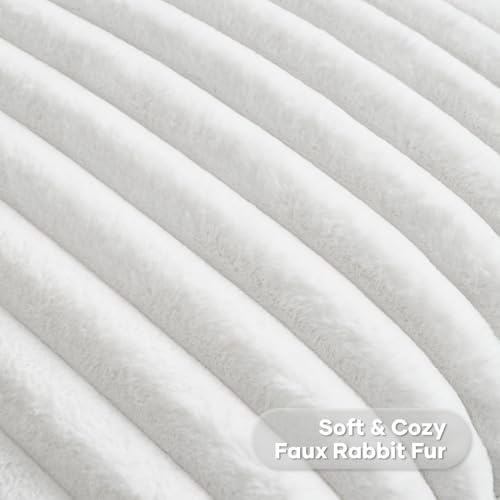 FUTEI Pack of 2 Faux Fur Throw Pillow Covers 12x20 Inch - Image 2