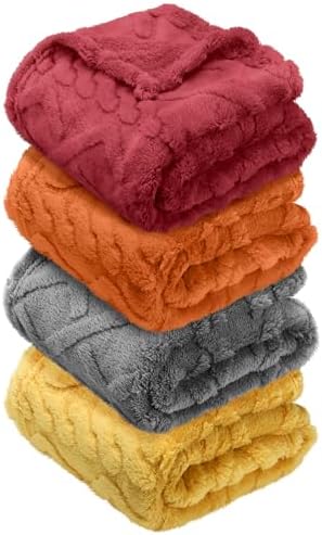 VitalCozy 4 Pcs Fleece Baby Blankets 3D Plush Soft Newborn by VitalCozy