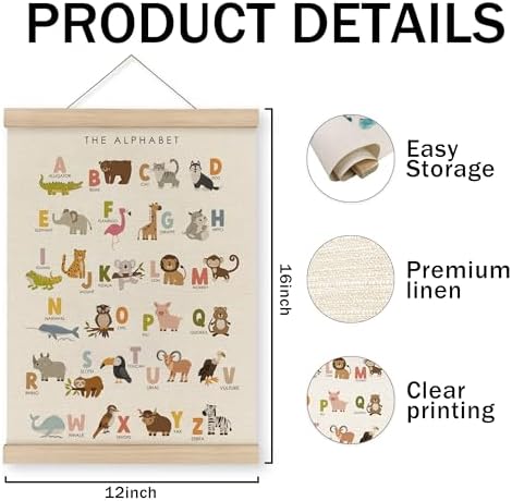 MAQIKA ABC Alphabet Nursery Poster Framed - Image 7