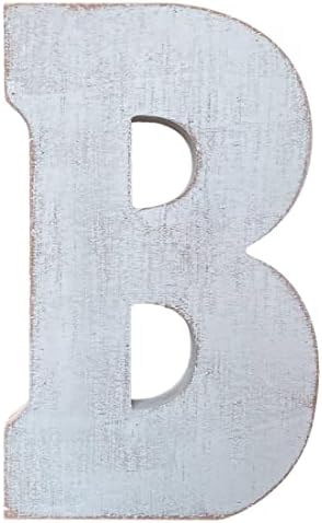 Large Wood Letter Distressed White Wash Alphabet Wall Décor Monogram Letter by ABELOTS