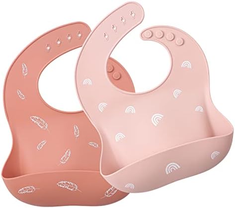 ROCCED Baby Silicone Bibs 2 Sets Baby Bibs by ROCCED