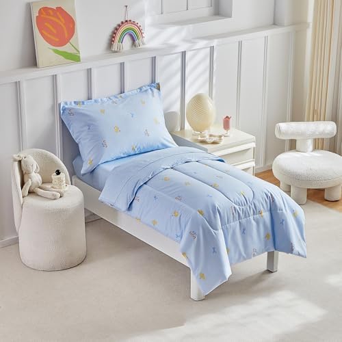 DuShow Cotton Toddler Bedding Set, 4 Piece Toddler Bed Comforter Sets, Includes - Image 4