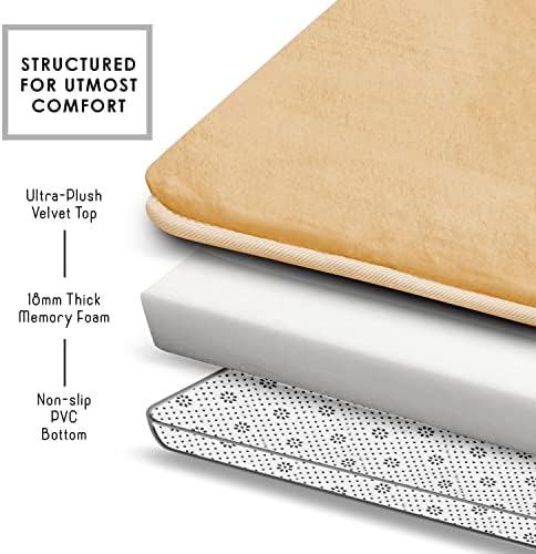 Clara Clark Bathroom Rugs, Velvet Memory Foam Bath Mat, Machine Washable Bath - Image 6