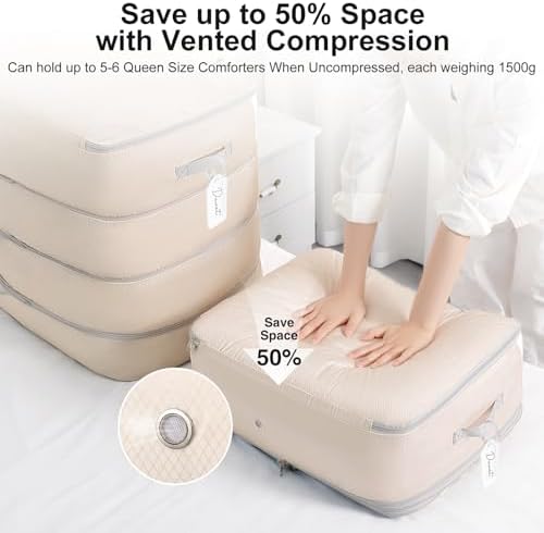 Comforter Storage Bag - 130L Large Capacity Blanket Storage Bags 4-Layer Ultra - Image 3