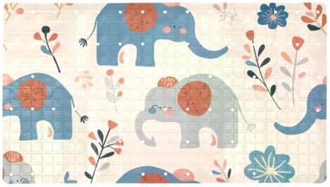 Bathtub Mat Non Slip 26.8x15.1 Inch, Cute Elephants Shower Mat by Anna+Cowper
